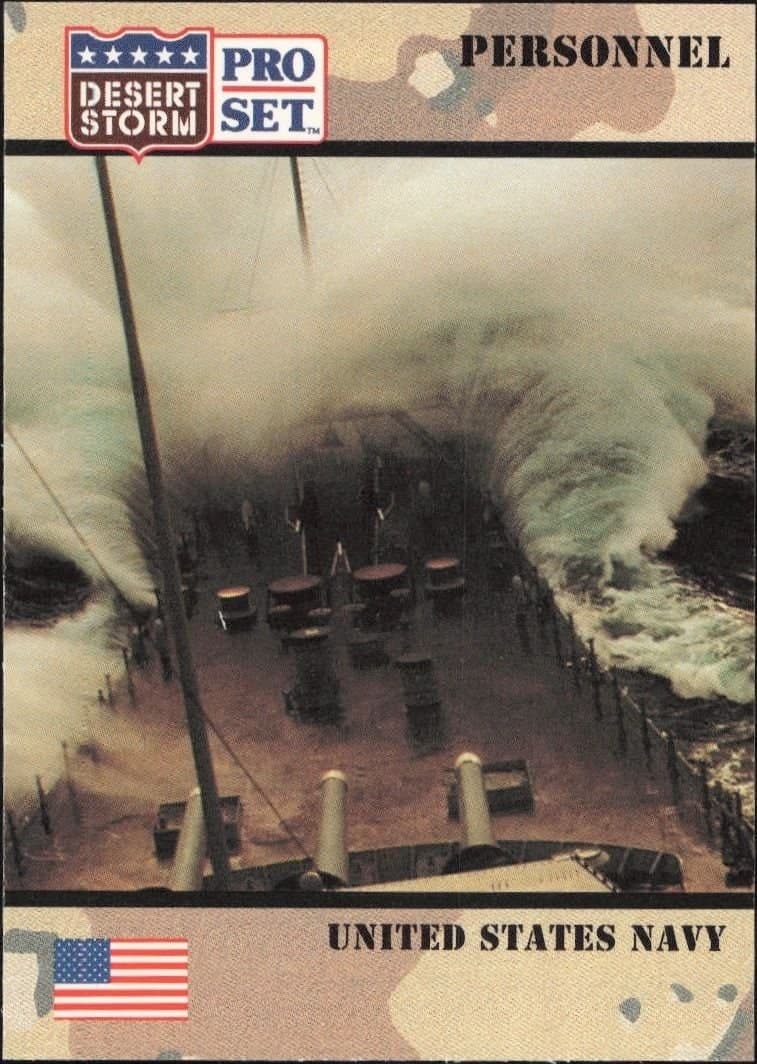 United States Navy 1991 Pro Set Desert Storm #122 Military Trading Card - Front 1991 Pro Set Desert Storm United States Navy #122 military trading card front