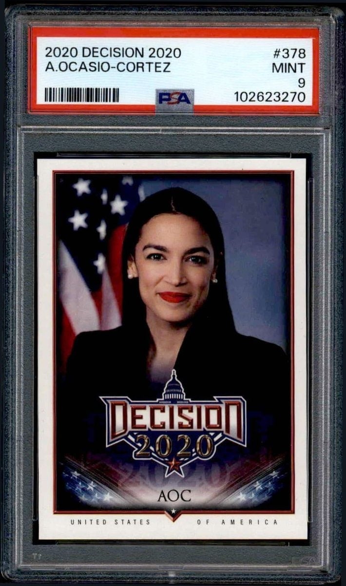 Alexandra Ocasio-Cortez 2020 Leaf Decision #378 Political Trading Card - Front 2020 Leaf Decision Alexandra Ocasio-Cortez #378 political trading card front