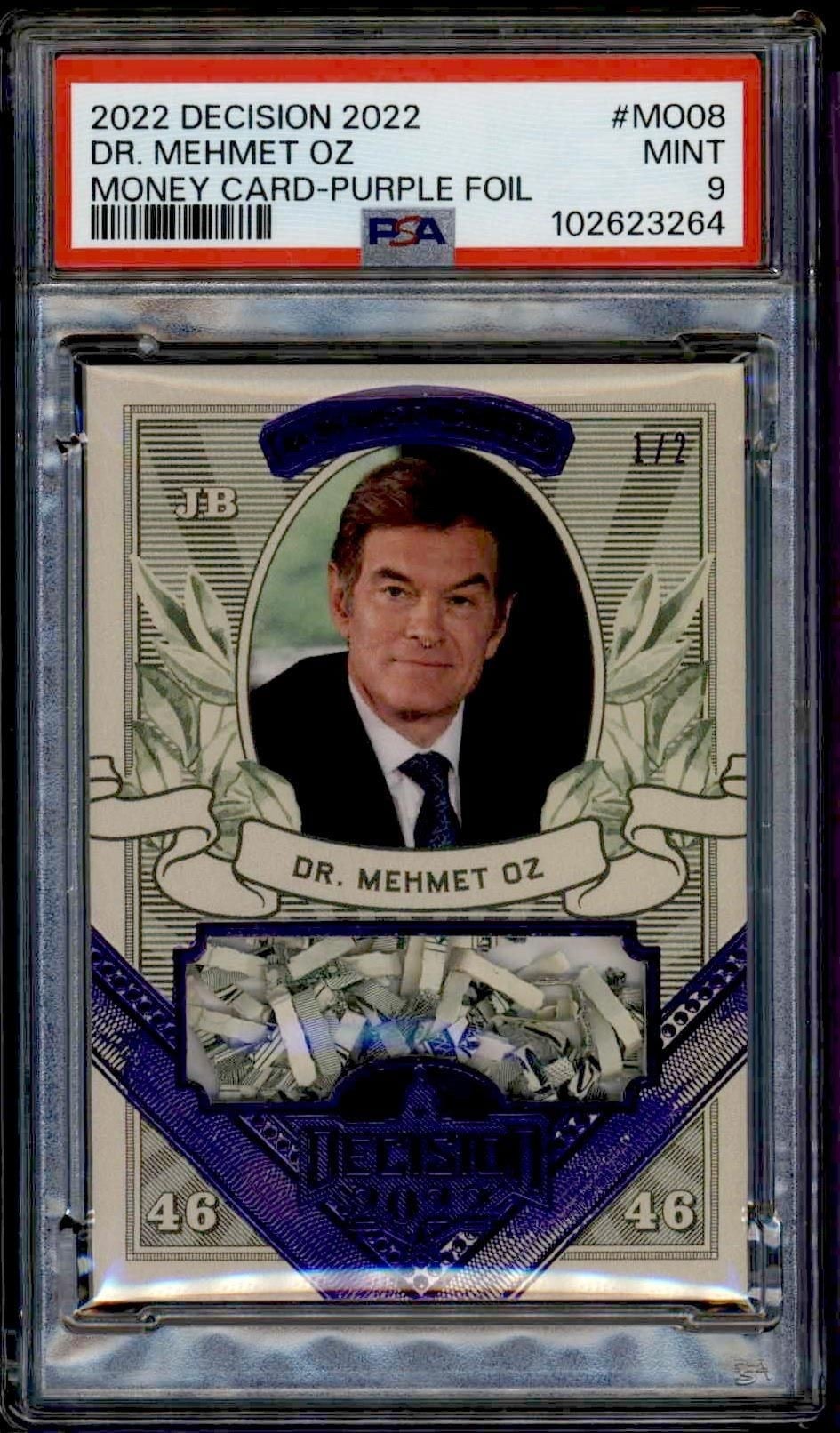 Dr. Mehmet Oz 2022 Leaf Decision #MO08 Political Trading Card - Front 2022 Leaf Decision Dr. Mehmet Oz #MO08 political trading card front