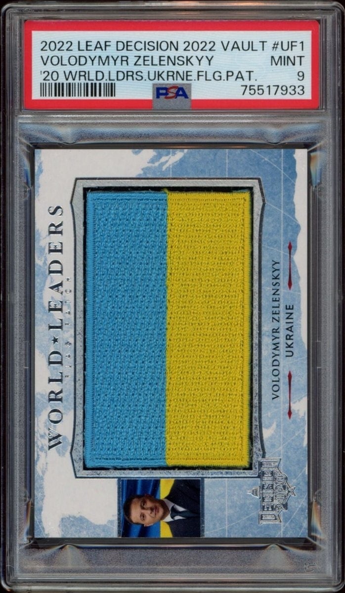Volodymyr Zelenskyy 2022 Leaf Decision #UF1 Political Trading Card - Front 2022 Leaf Decision Volodymyr Zelenskyy #UF1 political trading card front
