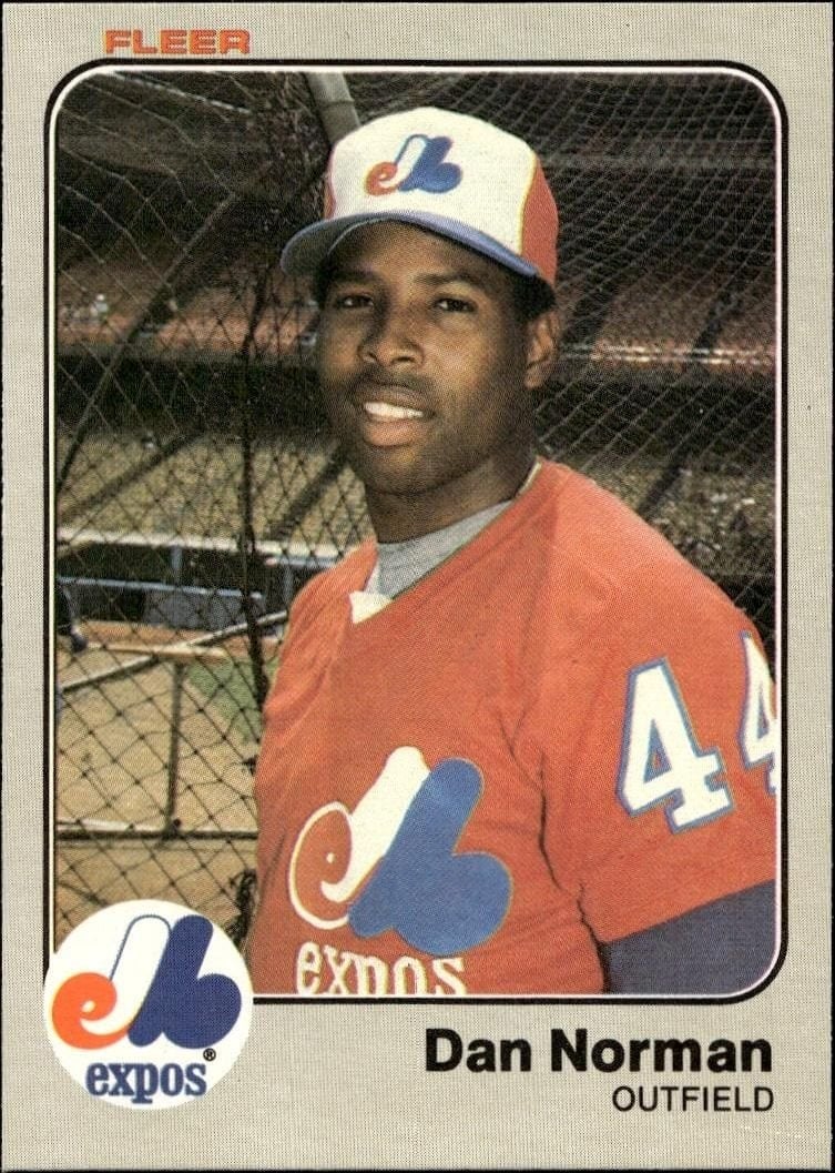 Dan Norman 1983 Fleer #289 Baseball Trading Card - Front 1983 Fleer Dan Norman #289 baseball trading card front