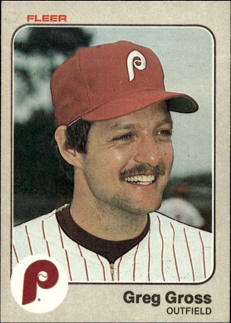 Greg Gross 1983 Fleer #162 Baseball Trading Card - Front 1983 Fleer Greg Gross #162 baseball trading card front