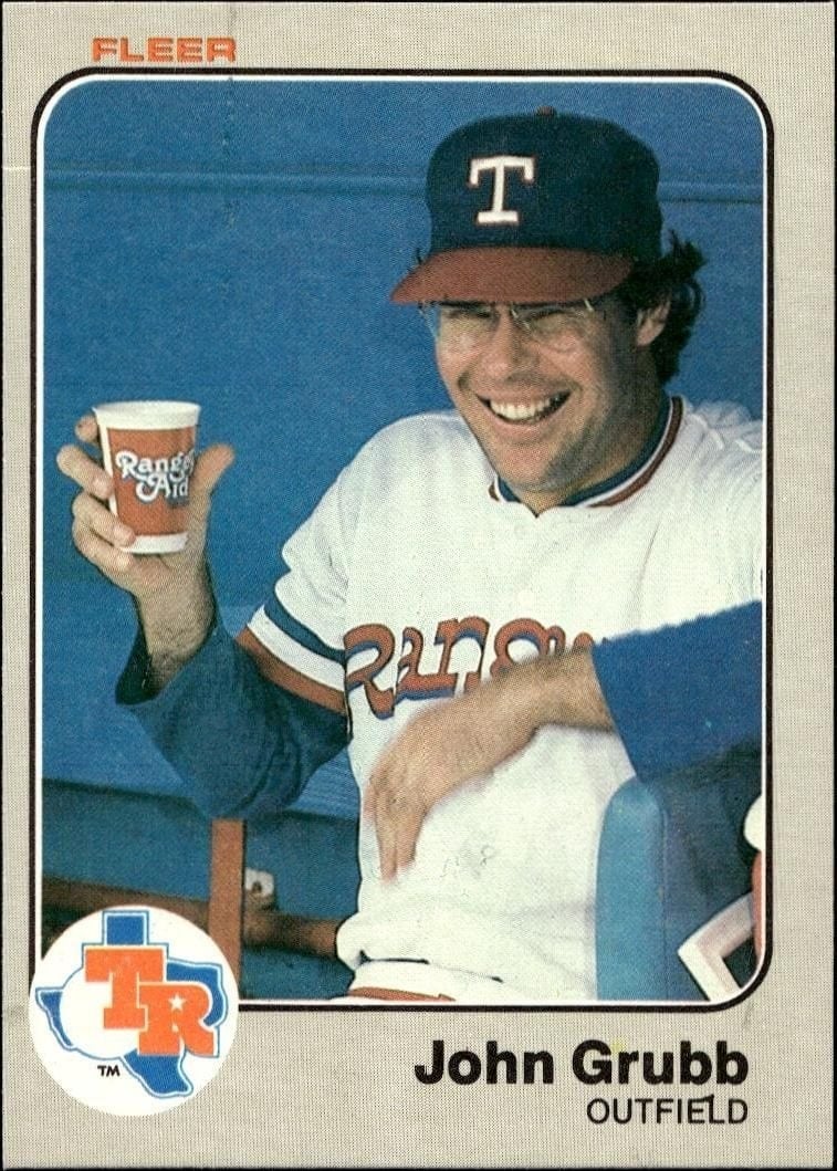 John Grubb 1983 Fleer #567 Baseball Trading Card - Front 1983 Fleer John Grubb #567 baseball trading card front