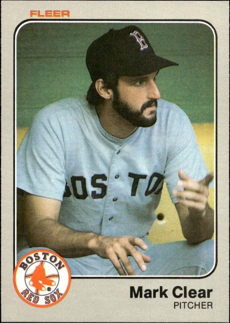Mark Clear 1983 Fleer #181 Baseball Trading Card - Front 1983 Fleer Mark Clear #181 baseball trading card front