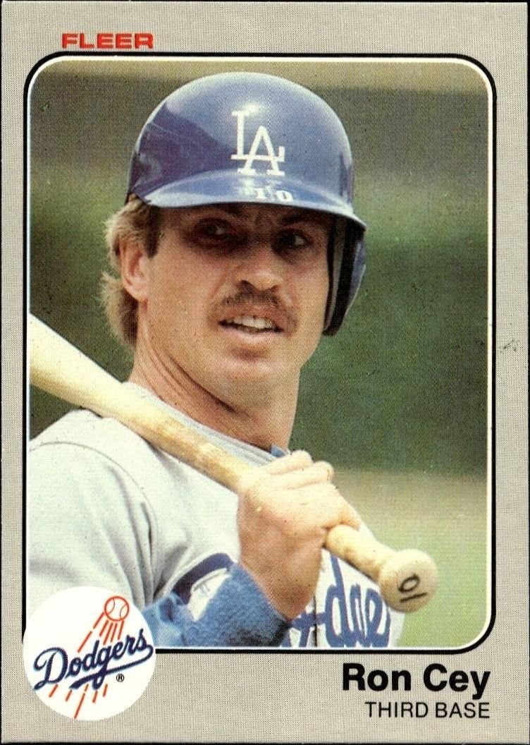 Ron Cey 1983 Fleer #204 Baseball Trading Card - Front 1983 Fleer Ron Cey #204 baseball trading card front