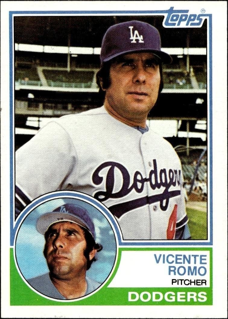 Vicente Romo 1983 Topps #633 Baseball Trading Card - Front 1983 Topps Vicente Romo #633 baseball trading card front