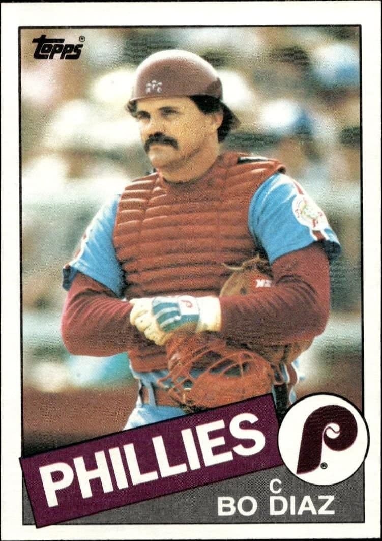 Bo Diaz 1985 Topps #737 Baseball Trading Card - Front 1985 Topps Bo Diaz #737 baseball trading card front
