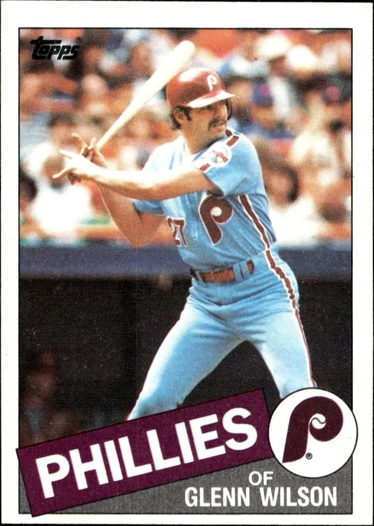 Glenn Wilson 1985 Topps #454 Baseball Trading Card - Front 1985 Topps Glenn Wilson #454 baseball trading card front