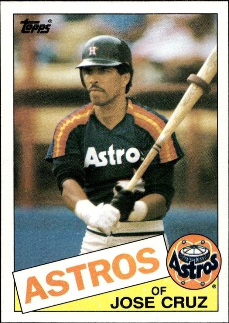 Jose Cruz 1985 Topps #95 Baseball Trading Card - Front 1985 Topps Jose Cruz #95 baseball trading card front