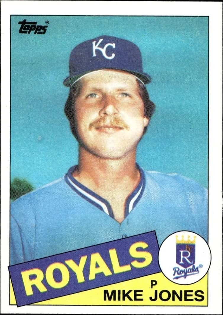Mike Jones 1985 Topps #244 Baseball Trading Card - Front 1985 Topps Mike Jones #244 baseball trading card front