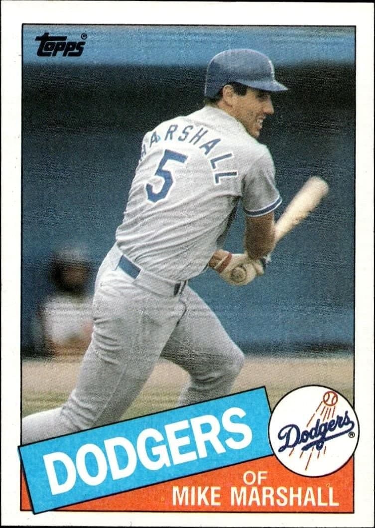 Mike Marshall 1985 Topps #85 Baseball Trading Card - Front 1985 Topps Mike Marshall #85 baseball trading card front