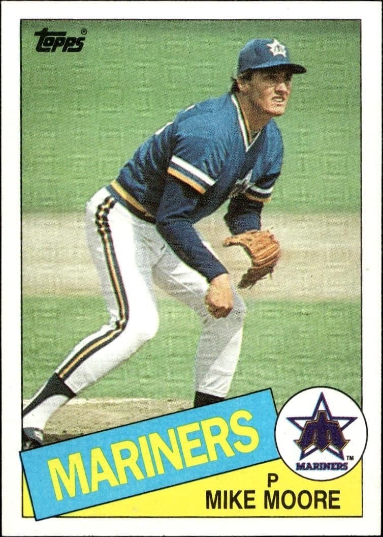 Mike Moore 1985 Topps #373 Baseball Trading Card - Front 1985 Topps Mike Moore #373 baseball trading card front