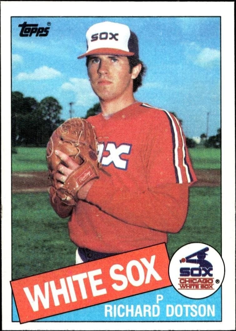 Richard Dotson 1985 Topps #364 Baseball Trading Card - Front 1985 Topps Richard Dotson #364 baseball trading card front