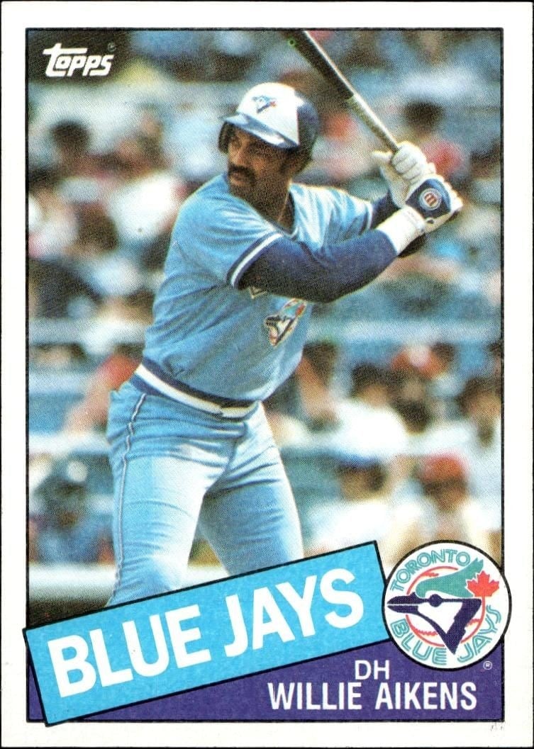 Willie Aikens 1985 Topps #436 Baseball Trading Card - Front 1985 Topps Willie Aikens #436 baseball trading card front