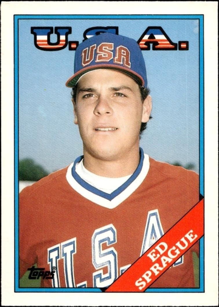 Ed Sprague 1988 Topps Traded #113T Baseball Trading Card - Front 1988 Topps Traded Ed Sprague #113T baseball trading card front