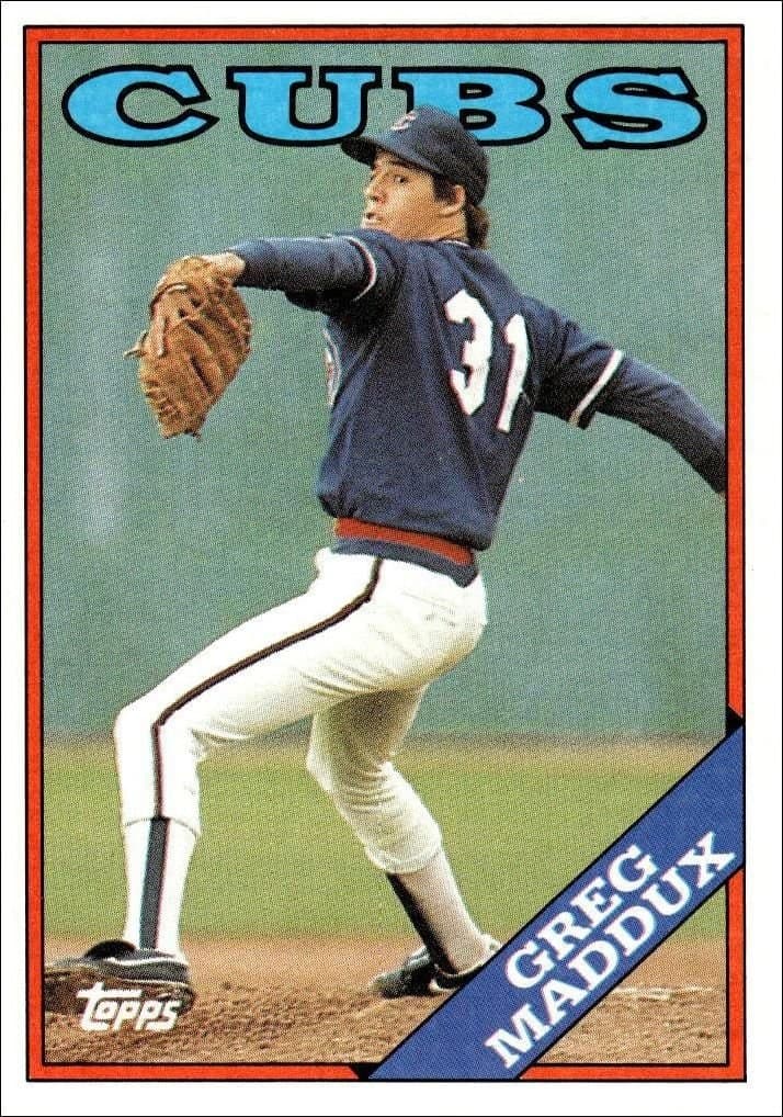Greg Maddux 1988 Topps #361 Baseball Trading Card - Front 1988 Topps Greg Maddux #361 baseball trading card front