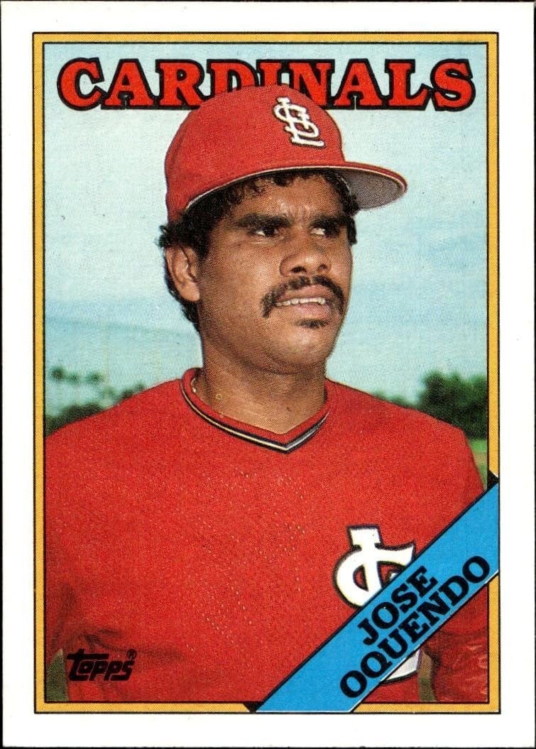 Jose Oquendo 1988 Topps #83 Baseball Trading Card - Front 1988 Topps Jose Oquendo #83 baseball trading card front