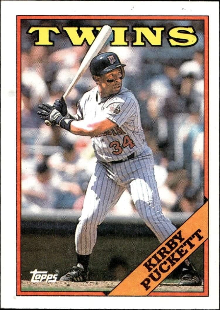 Kirby Puckett 1988 Topps #120 Baseball Trading Card - Front 1988 Topps Kirby Puckett #120 baseball trading card front