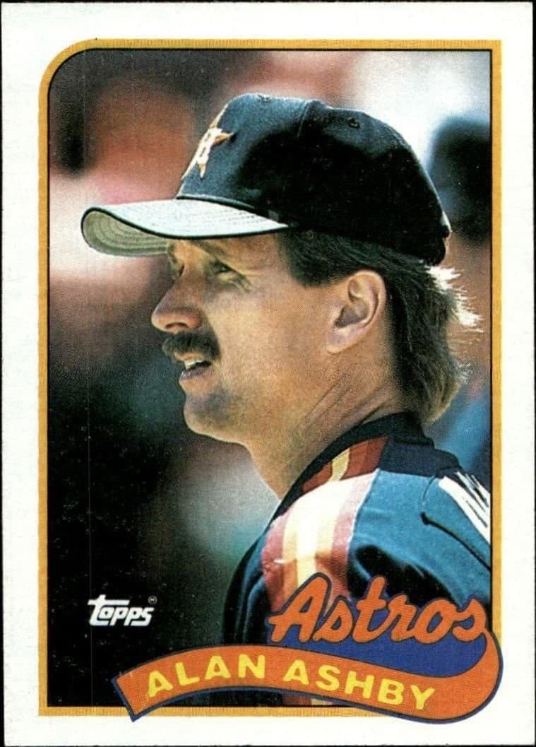 Alan Ashby 1989 Topps #492 Baseball Trading Card - Front 1989 Topps Alan Ashby #492 baseball trading card front