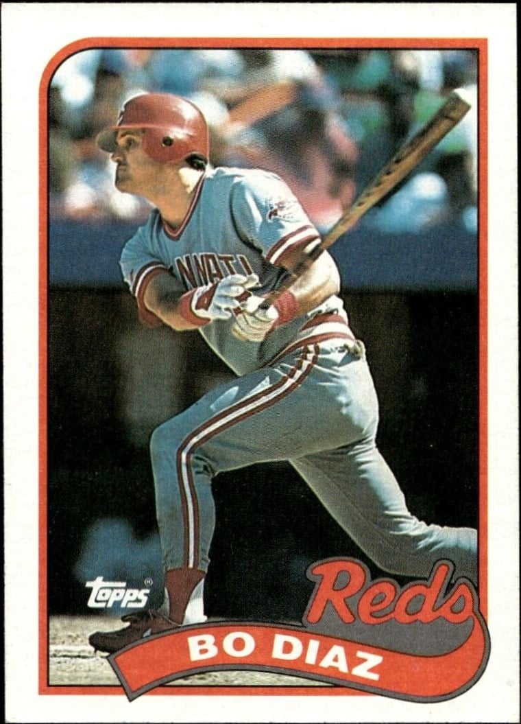 Bo Diaz 1989 Topps #422 Baseball Trading Card - Front 1989 Topps Bo Diaz #422 baseball trading card front