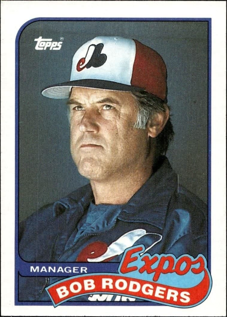 Bob Rodgers 1989 Topps #474 Baseball Trading Card - Front 1989 Topps Bob Rodgers #474 baseball trading card front