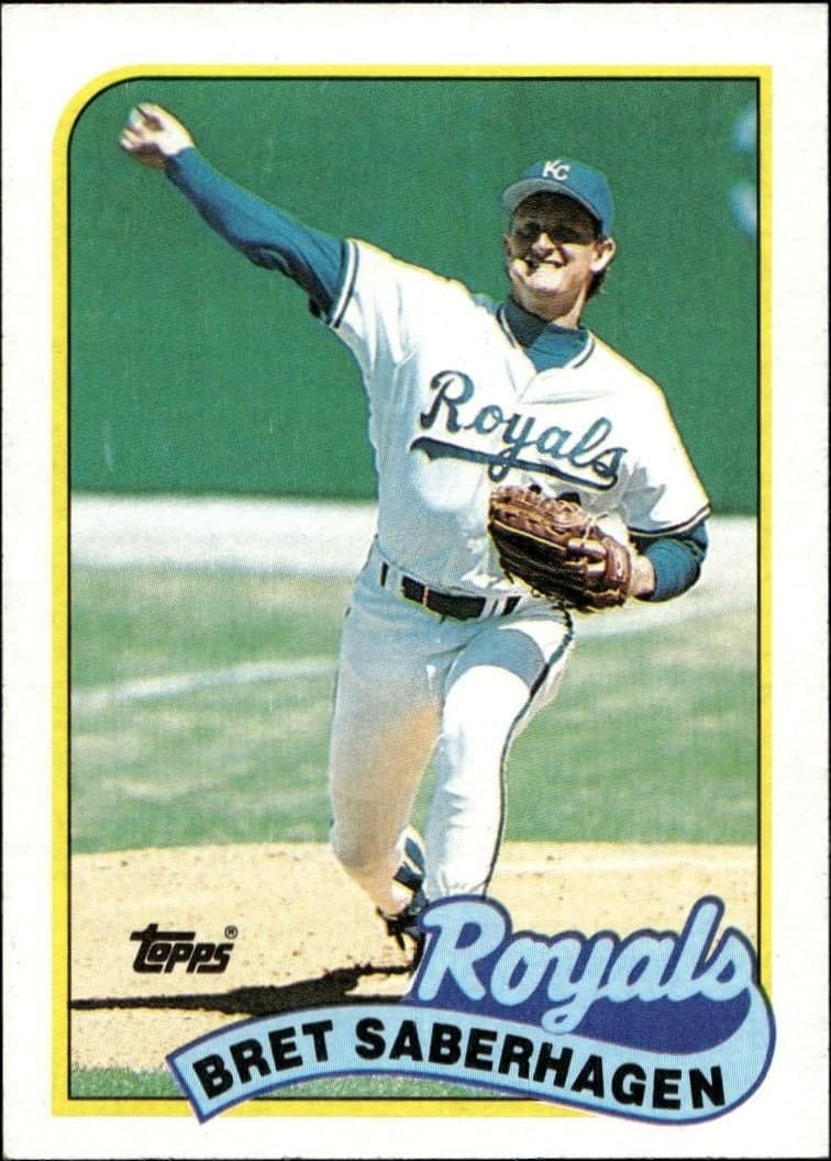 Bret Saberhagen 1989 Topps #750 Baseball Trading Card - Front 1989 Topps Bret Saberhagen #750 baseball trading card front