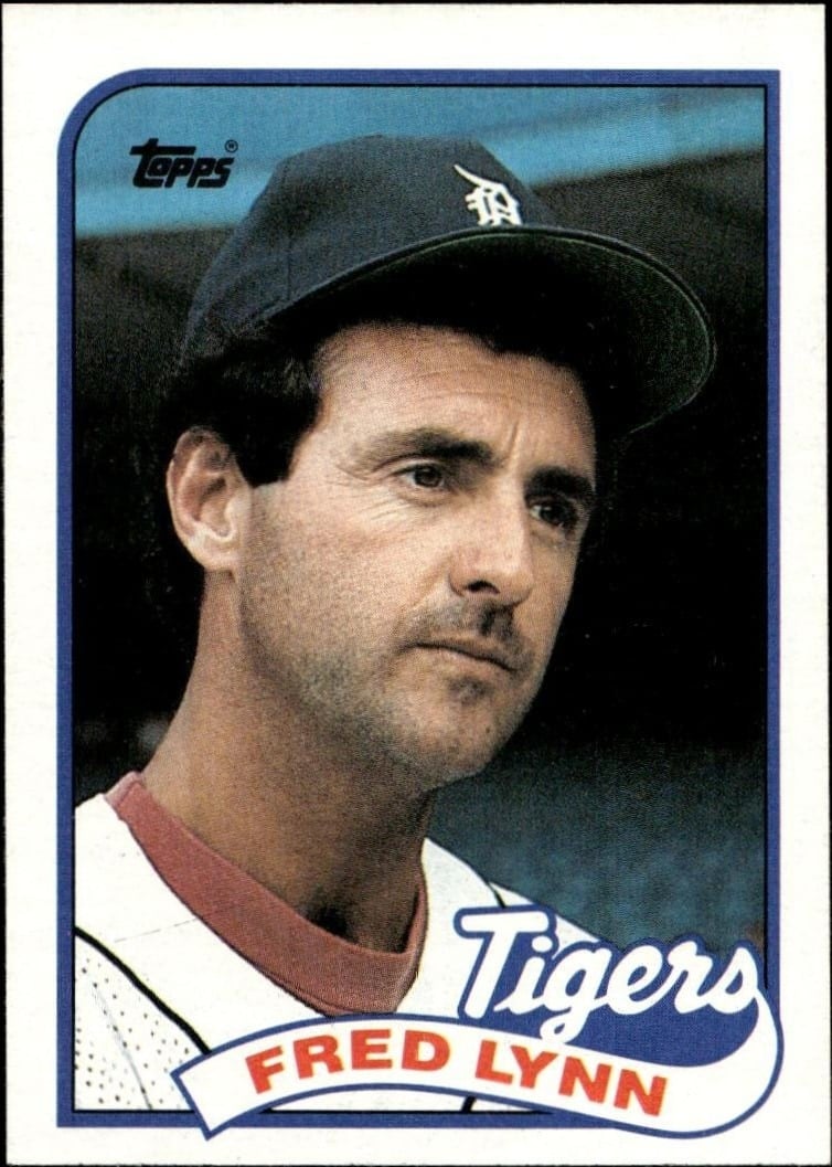 Fred Lynn 1989 Topps #416 Baseball Trading Card - Front 1989 Topps Fred Lynn #416 baseball trading card front