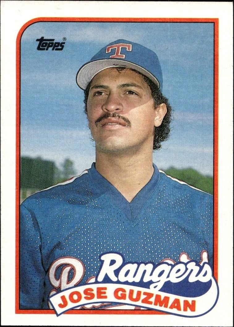 Jose Guzman 1989 Topps #462 Baseball Trading Card - Front 1989 Topps Jose Guzman #462 baseball trading card front