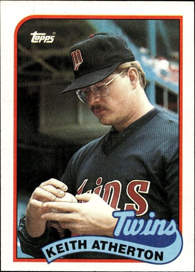 Keith Atherton 1989 Topps #698 Baseball Trading Card - Front 1989 Topps Keith Atherton #698 baseball trading card front