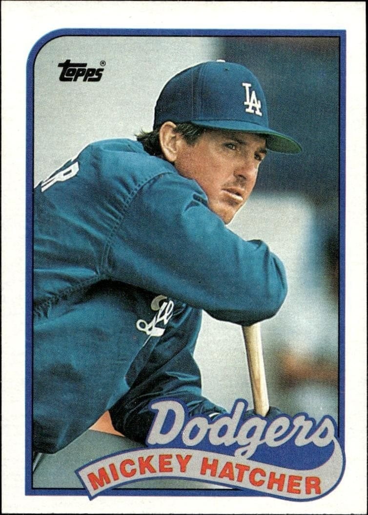 Mickey Hatcher 1989 Topps #483 Baseball Trading Card - Front 1989 Topps Mickey Hatcher #483 baseball trading card front
