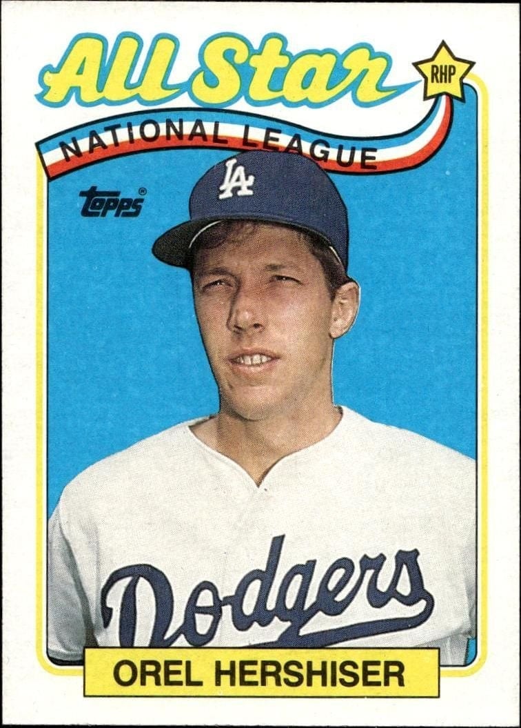 Orel Hershiser 1989 Topps #394 Baseball Trading Card - Front 1989 Topps Orel Hershiser #394 baseball trading card front