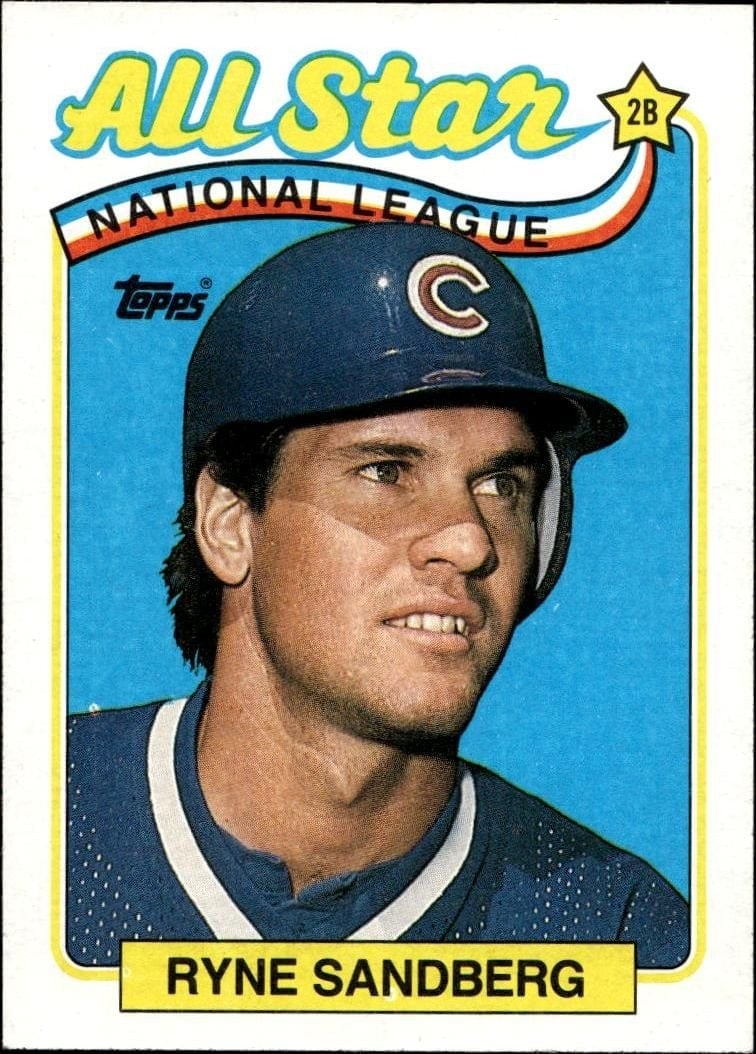Ryne Sandberg 1989 Topps #387 Baseball Trading Card - Front 1989 Topps Ryne Sandberg #387 baseball trading card front