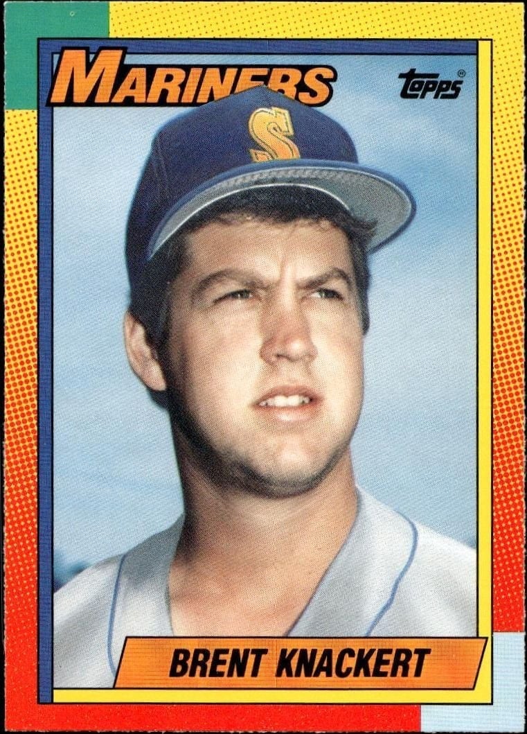 Brent Knackert 1990 Topps Traded #52T Baseball Trading Card - Front 1990 Topps Traded Brent Knackert #52T baseball trading card front