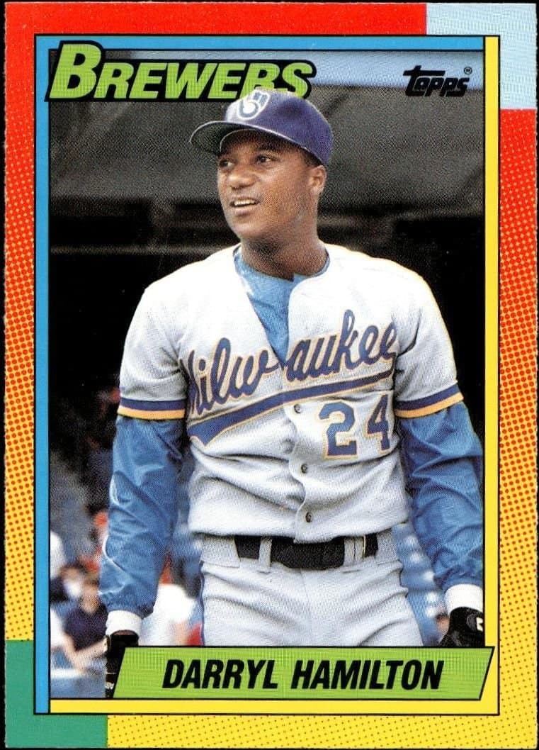 Darryl Hamilton 1990 Topps Traded #35T Baseball Trading Card - Front 1990 Topps Traded Darryl Hamilton #35T baseball trading card front