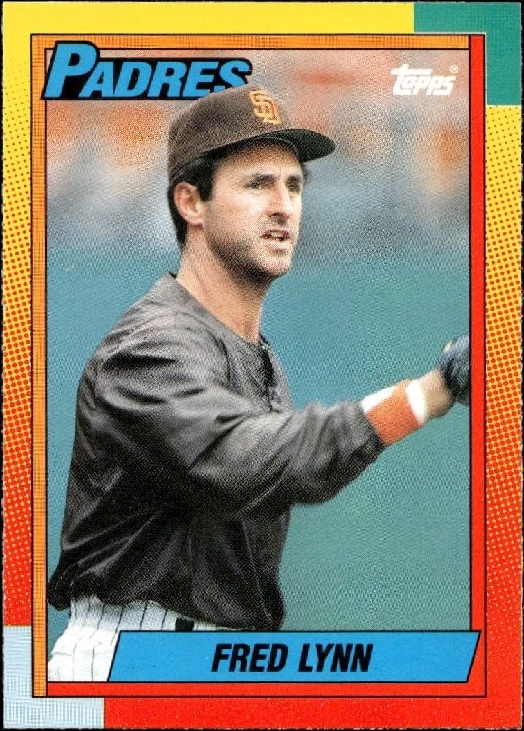 Fred Lynn 1990 Topps Traded #62T Baseball Trading Card - Front 1990 Topps Traded Fred Lynn #62T baseball trading card front