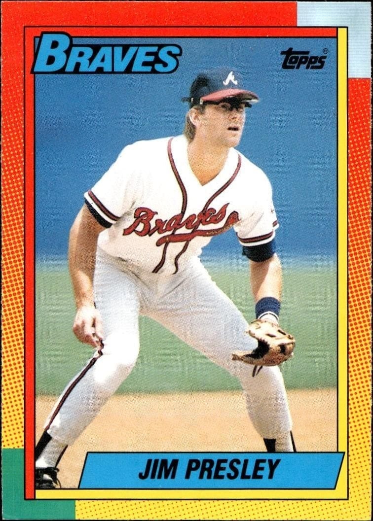 Jim Presley 1990 Topps Traded #98T Baseball Trading Card - Front 1990 Topps Traded Jim Presley #98T baseball trading card front