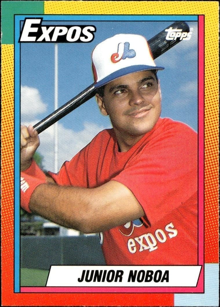 Junior Noboa 1990 Topps Traded #80T Baseball Trading Card - Front 1990 Topps Traded Junior Noboa #80T baseball trading card front