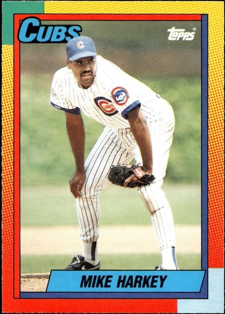 Mike Harkey 1990 Topps Traded #36T Baseball Trading Card - Front 1990 Topps Traded Mike Harkey #36T baseball trading card front