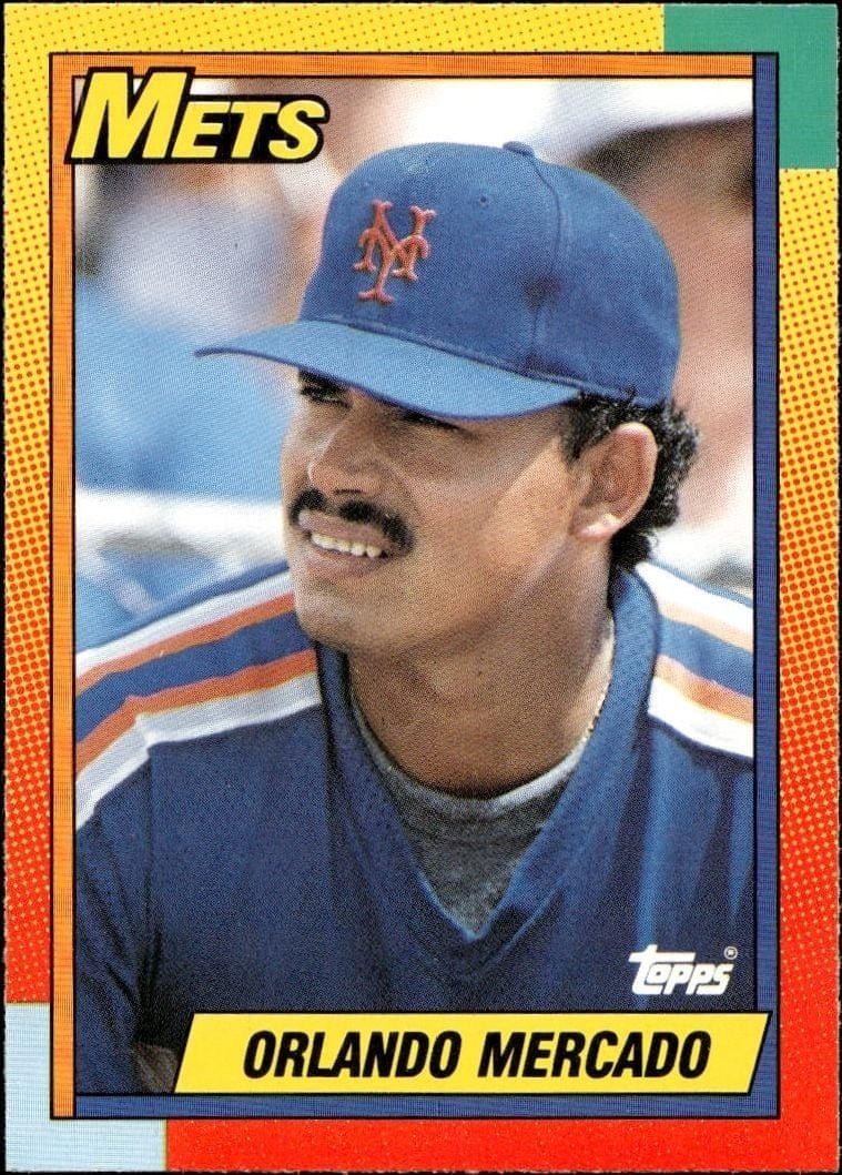 Orlando Mercado 1990 Topps Traded #73T Baseball Trading Card - Front 1990 Topps Traded Orlando Mercado #73T baseball trading card front