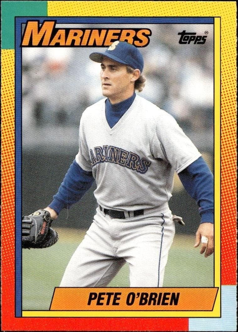 Pete O'Brien 1990 Topps Traded #82T Baseball Trading Card - Front 1990 Topps Traded Pete O'Brien #82T baseball trading card front