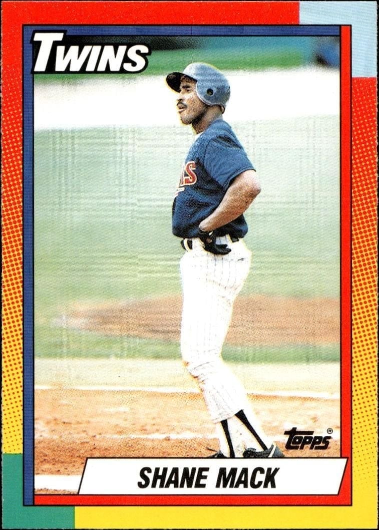 Shane Mack 1990 Topps Traded #64T Baseball Trading Card - Front 1990 Topps Traded Shane Mack #64T baseball trading card front