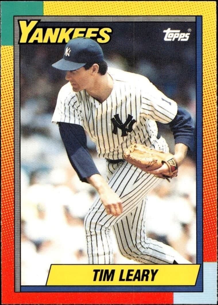 Tim Leary 1990 Topps Traded #58T Baseball Trading Card - Front 1990 Topps Traded Tim Leary #58T baseball trading card front