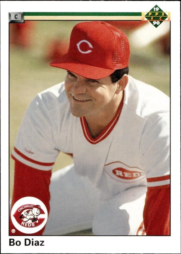 Bo Diaz 1990 Upper Deck #664 Baseball Trading Card - Front 1990 Upper Deck Bo Diaz #664 baseball trading card front