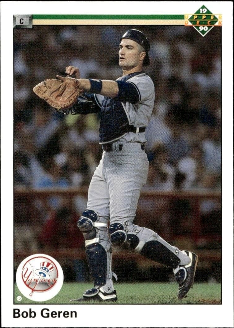 Bob Geren 1990 Upper Deck #608 Baseball Trading Card - Front 1990 Upper Deck Bob Geren #608 baseball trading card front