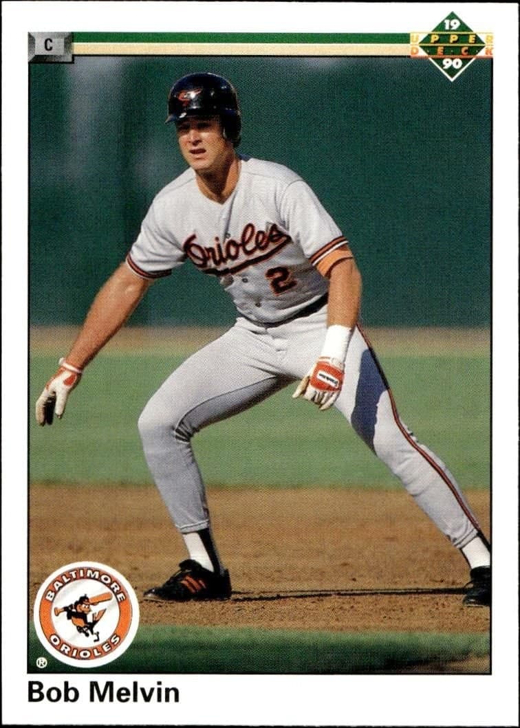 Bob Melvin 1990 Upper Deck #644 Baseball Trading Card - Front 1990 Upper Deck Bob Melvin #644 baseball trading card front