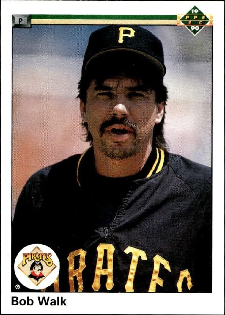 Bob Walk 1990 Upper Deck #596 Baseball Trading Card - Front 1990 Upper Deck Bob Walk #596 baseball trading card front