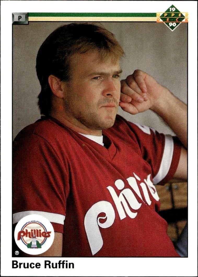 Bruce Ruffin 1990 Upper Deck #580 Baseball Trading Card - Front 1990 Upper Deck Bruce Ruffin #580 baseball trading card front