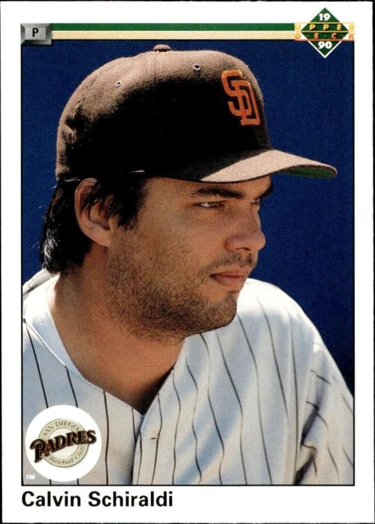 Calvin Schiraldi 1990 Upper Deck #643 Baseball Trading Card - Front 1990 Upper Deck Calvin Schiraldi #643 baseball trading card front