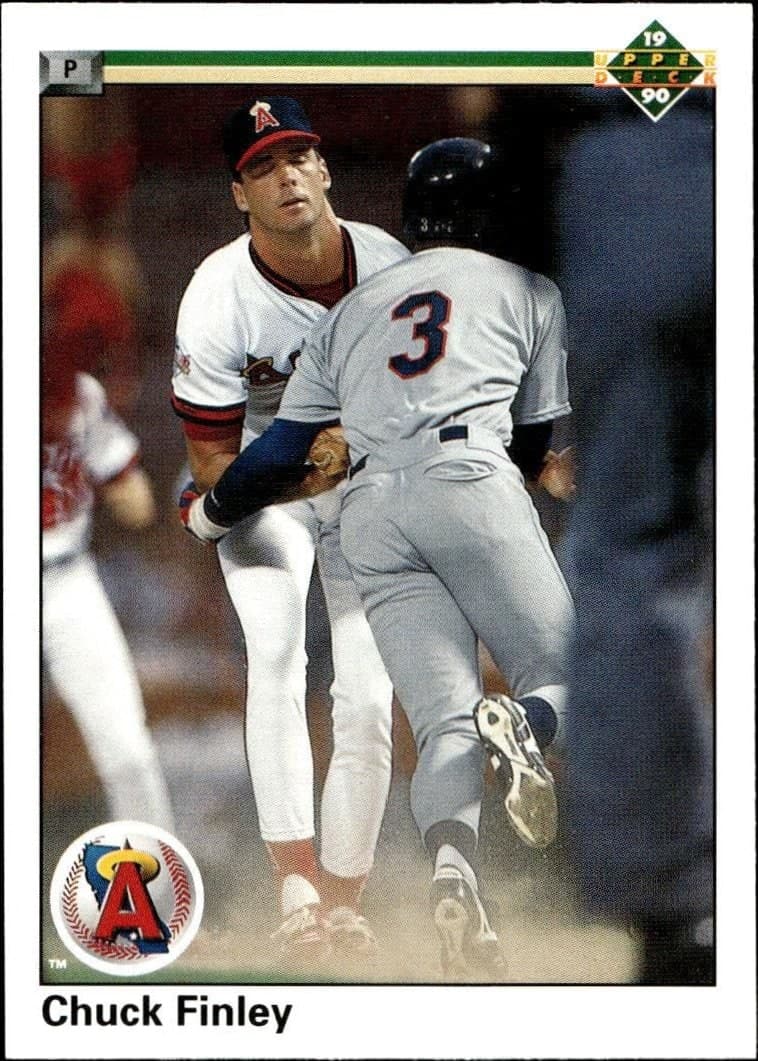 Chuck Finley 1990 Upper Deck #667 Baseball Trading Card - Front 1990 Upper Deck Chuck Finley #667 baseball trading card front