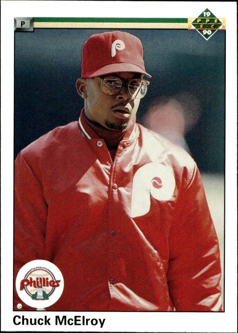 Chuck McElroy 1990 Upper Deck #706 Baseball Trading Card - Front 1990 Upper Deck Chuck McElroy #706 baseball trading card front